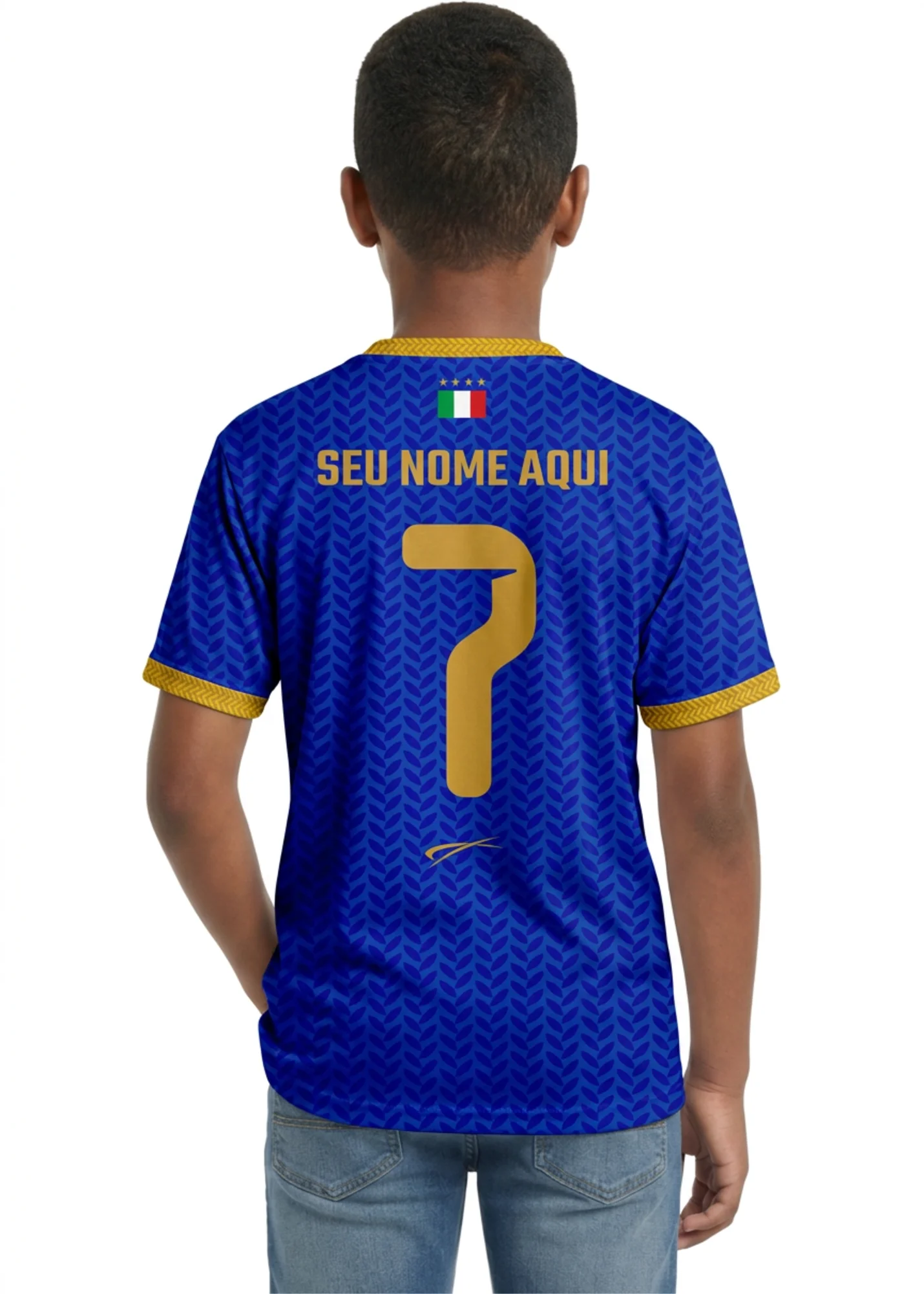 Camisa da Itália - Infantil - Azul escuro