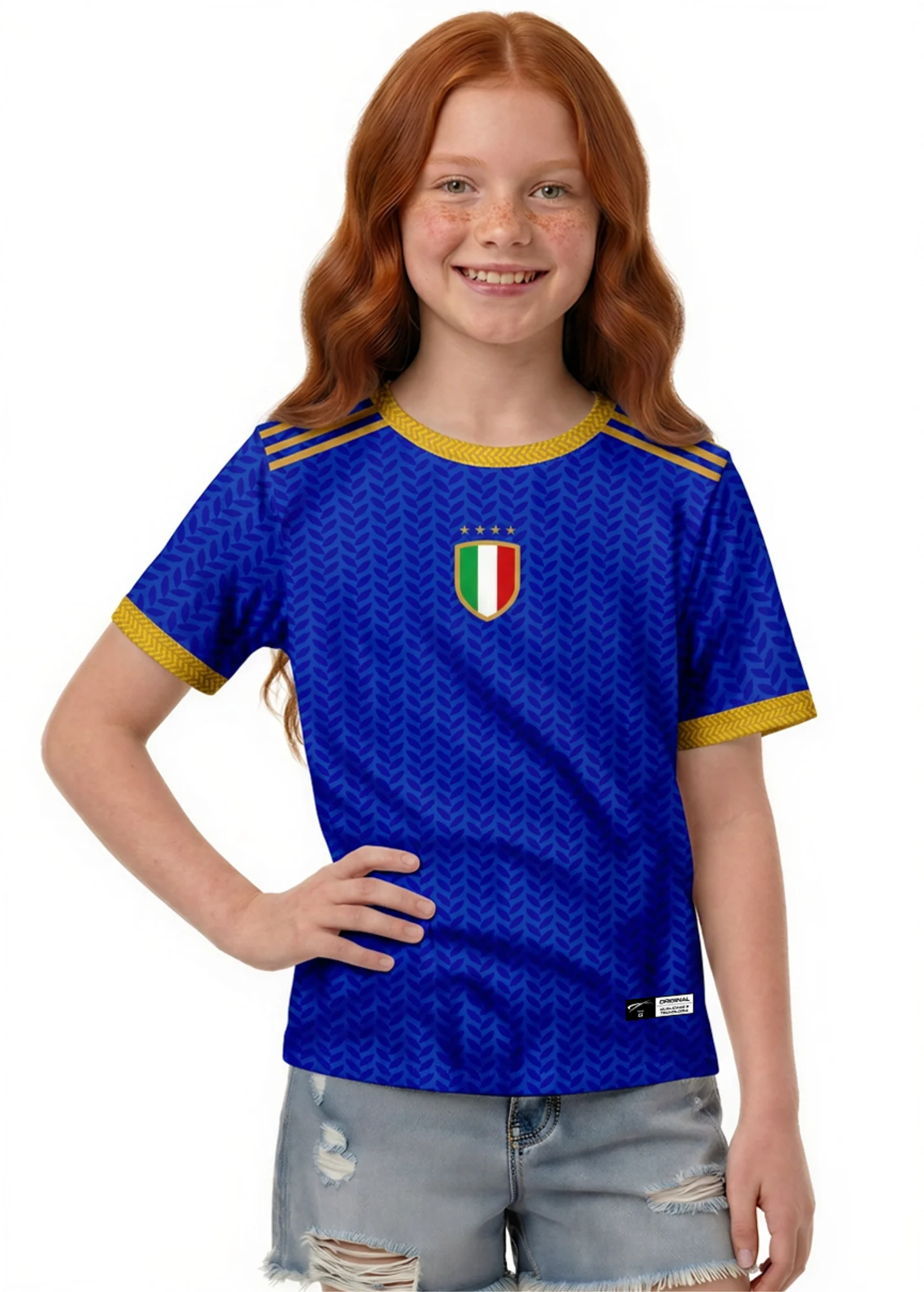 Camisa da Itália - Infantil - Azul escuro