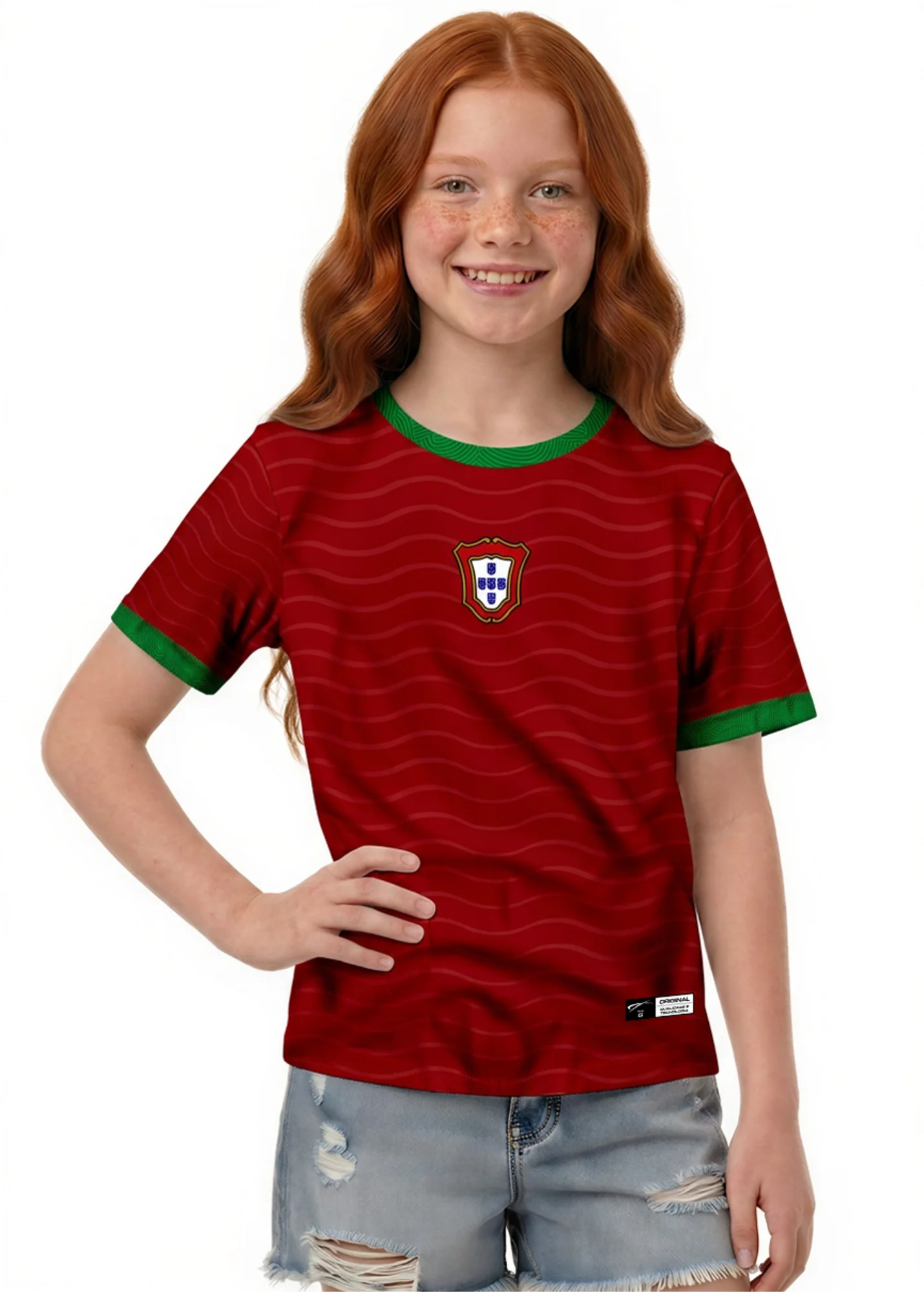 Camisa de Portugal - Infantil - Vermelho